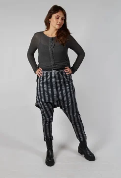 T Pant Drop Crotch Trousers in Stripe