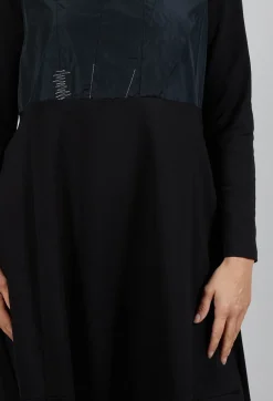 Taffata Front Dress in Black