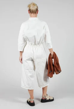 Tailored Collar Jumpsuit CC in White