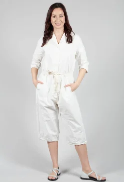 Tailored Collar Jumpsuit CC in White