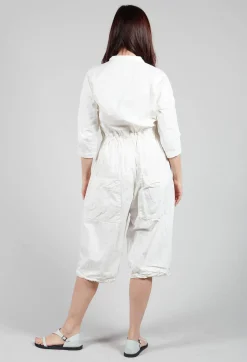 Tailored Collar Jumpsuit CC in White