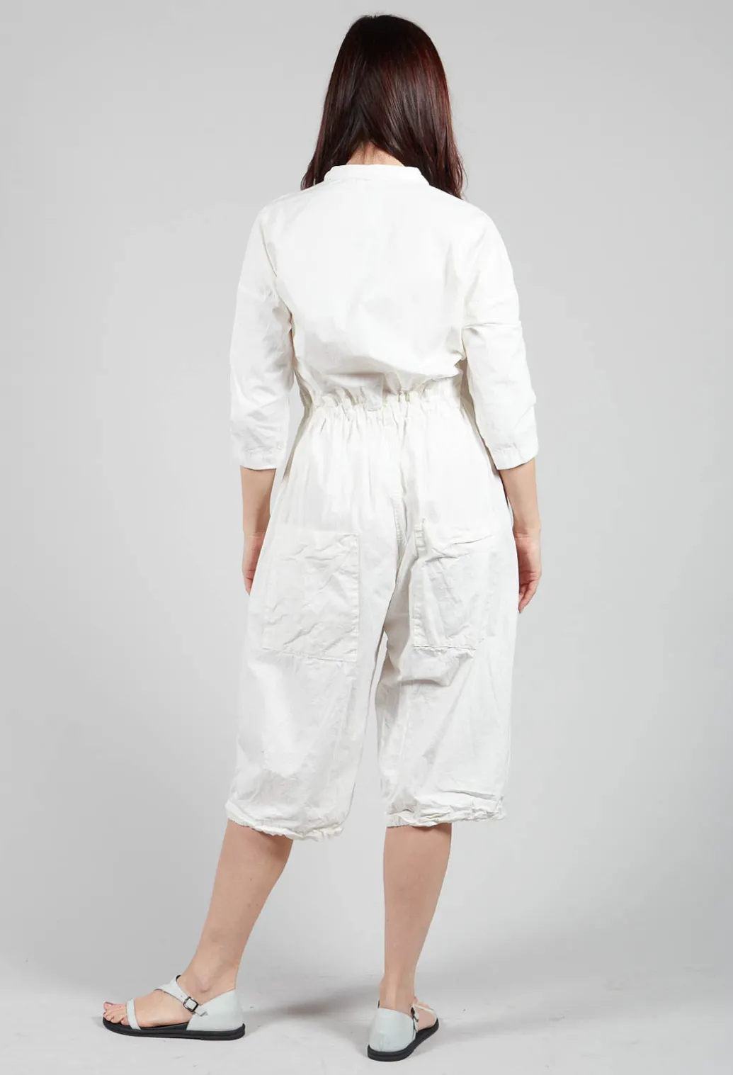 Tailored Collar Jumpsuit CC in White