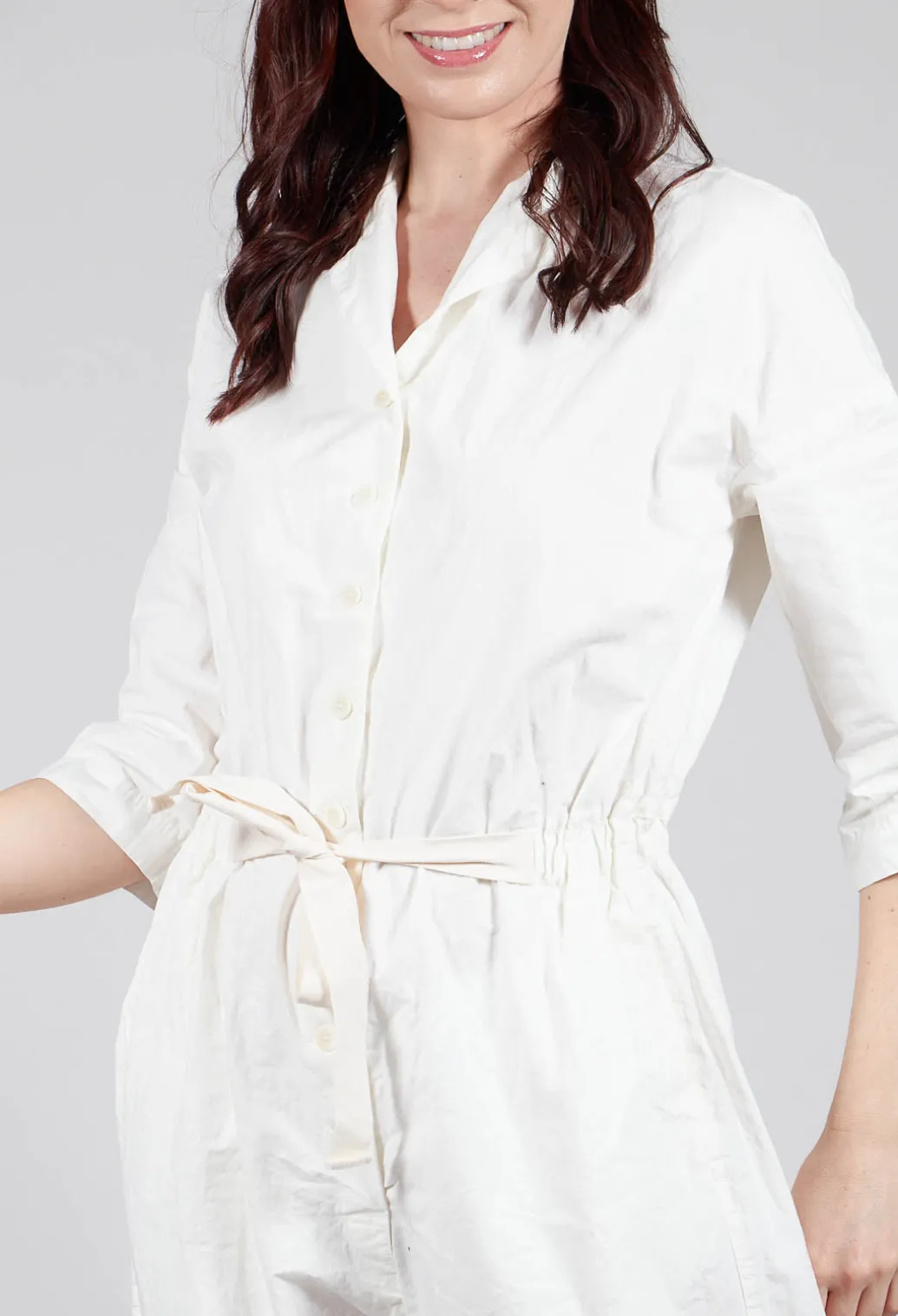 Tailored Collar Jumpsuit CC in White