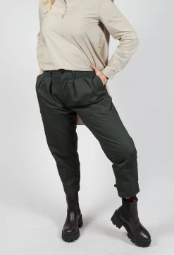 Tailored Cropped Trousers in Forest