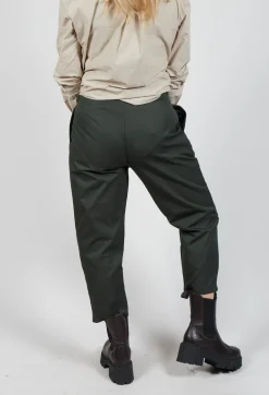 Tailored Cropped Trousers in Forest