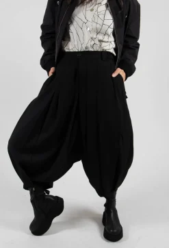 Tailored Dropcrotch Trousers in Black