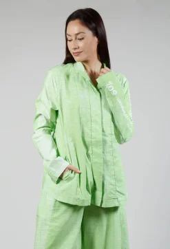 Tailored Jacket in Placed Lime Print