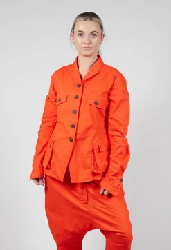 Tailored Jacket with Notched Collar in Mandarine