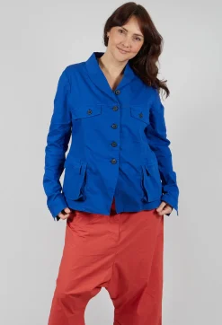Tailored Jacket with Notched Collar in Royal