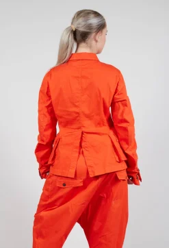 Tailored Jacket with Notched Collar in Mandarine