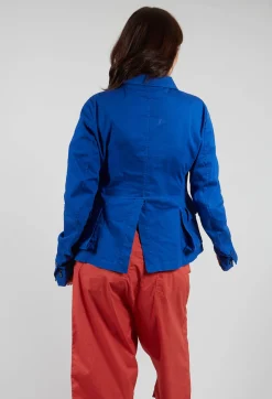 Tailored Jacket with Notched Collar in Royal