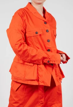 Tailored Jacket with Notched Collar in Mandarine