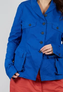 Tailored Jacket with Notched Collar in Royal