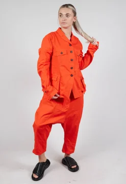 Tailored Jacket with Notched Collar in Mandarine