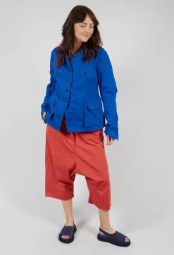 Tailored Jacket with Notched Collar in Royal