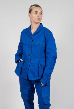 Tailored Jacket with Notched Collar in Royal