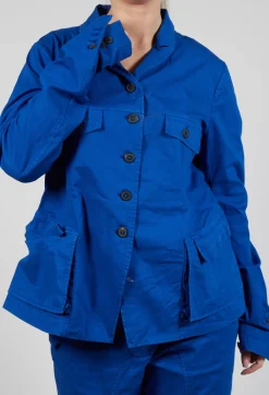 Tailored Jacket with Notched Collar in Royal
