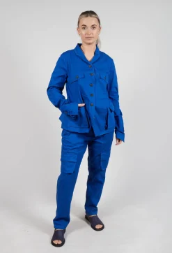 Tailored Jacket with Notched Collar in Royal