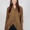 Tailored Jacket with Peplum Hem in Bronze
