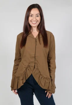 Tailored Jacket with Peplum Hem in Bronze