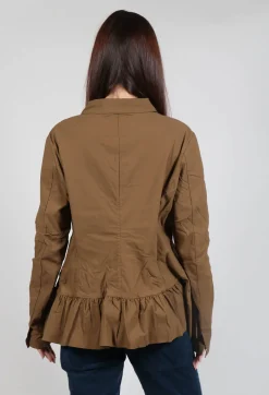 Tailored Jacket with Peplum Hem in Bronze