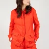 Tailored Layered Hem Jacket in Mandarine