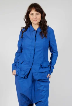 Tailored Layered Hem Jacket in Royal