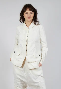 Tailored Layered Hem Jacket in Greige