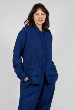 Tailored Layered Hem Jacket in Ocean