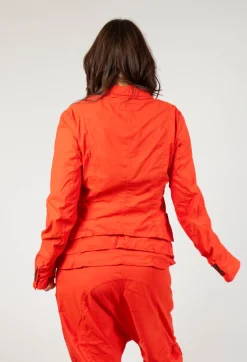 Tailored Layered Hem Jacket in Mandarine