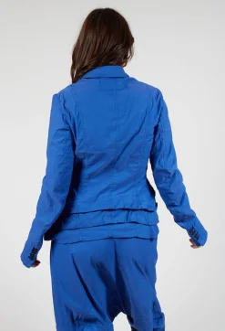 Tailored Layered Hem Jacket in Royal