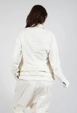 Tailored Layered Hem Jacket in Greige