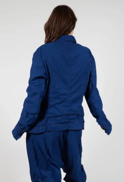 Tailored Layered Hem Jacket in Ocean