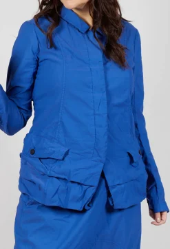 Tailored Layered Hem Jacket in Royal