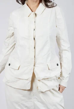 Tailored Layered Hem Jacket in Greige