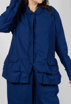 Tailored Layered Hem Jacket in Ocean