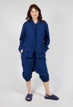 Tailored Layered Hem Jacket in Ocean