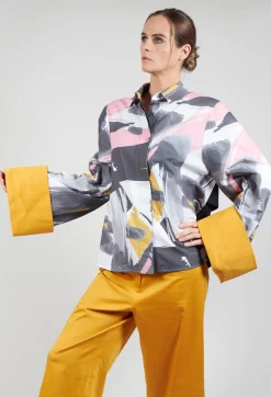 Tailored Shirt with Large Cuffs in Aneko / Mustard