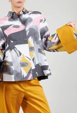 Tailored Shirt with Large Cuffs in Aneko / Mustard