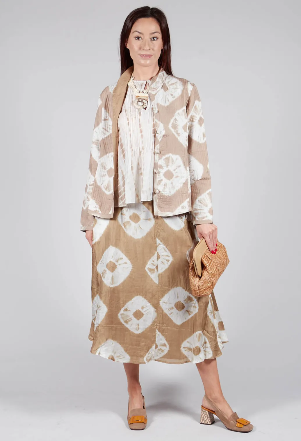 Tana Shirt in Beige and Cream