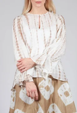 Tana Shirt in Beige and Cream