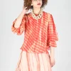 Tana Shirt in Coral and Cream