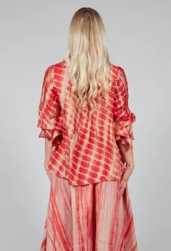 Tana Shirt in Coral and Cream