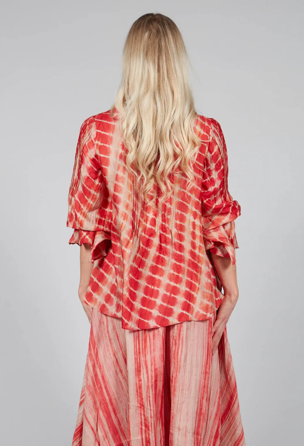Tana Shirt in Coral and Cream