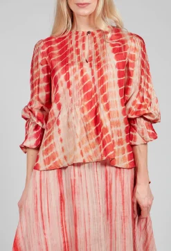 Tana Shirt in Coral and Cream