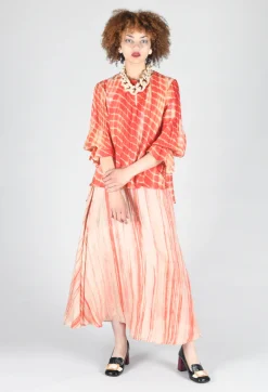 Tana Shirt in Coral and Cream