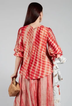 Tana Shirt in Coral and Cream