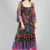 Tanialys Dress in Black Floral Print