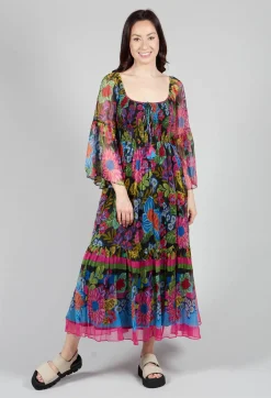 Tanialys Dress in Black Floral Print