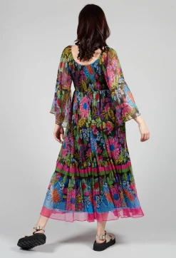 Tanialys Dress in Black Floral Print